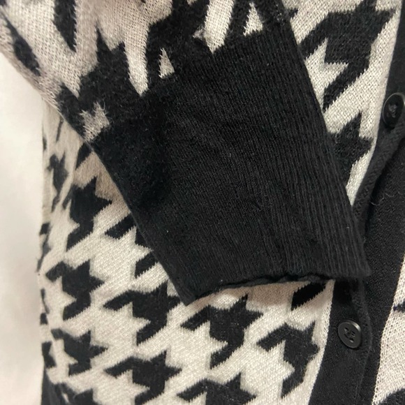 Merona Sweater Button Up Size L Cotton Black & White - Picture 5 of 9